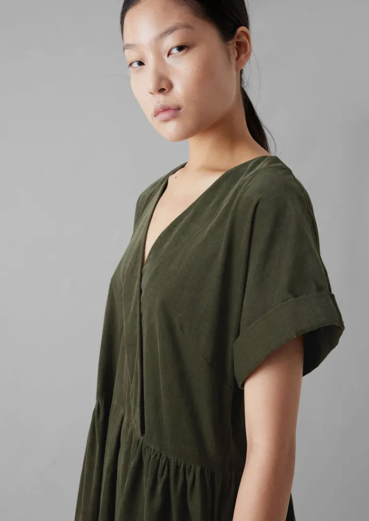 TOAST Organic Needlecord Wrap Front Dress-Women Cord|Dresses