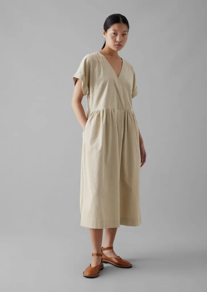 TOAST Organic Needlecord Wrap Front Dress-Women Cord|Dresses