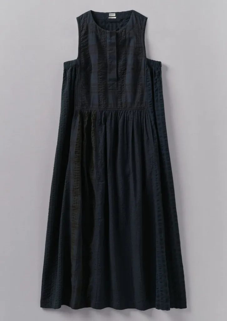 TOAST Overdyed Check Seersucker Dress-Women Loungewear|Dresses