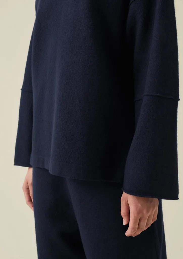 TOAST Panelled Boiled Wool Sweater-Women Knitwear