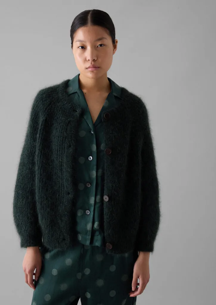 TOAST Ribbed Mohair Blend Cardigan-Women Knitwear