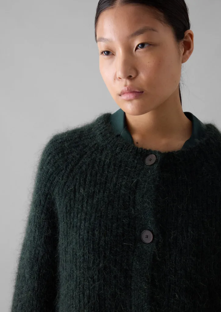 TOAST Ribbed Mohair Blend Cardigan-Women Knitwear