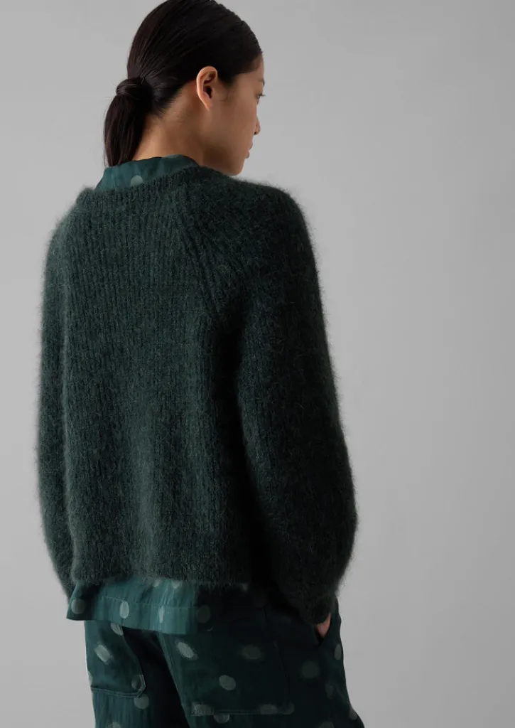 TOAST Ribbed Mohair Blend Cardigan-Women Knitwear