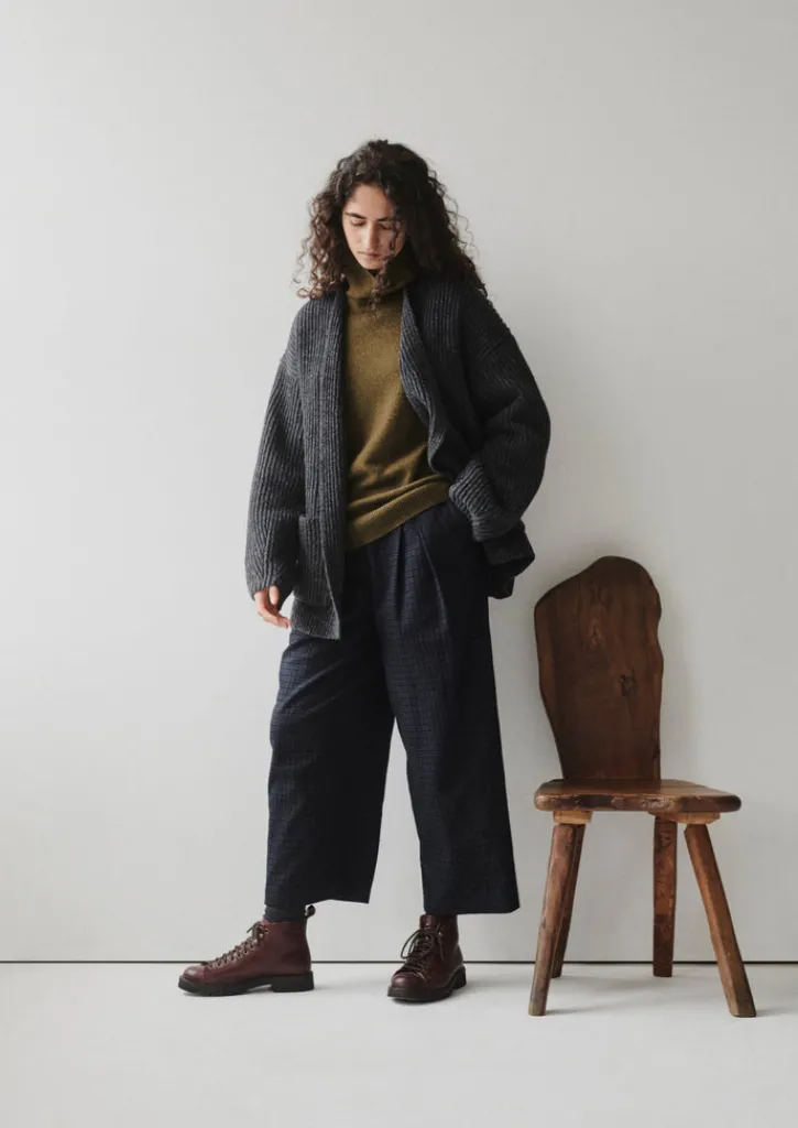 TOAST Ribbed Wool Knitted Cardigan-Women Knitwear