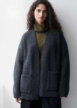TOAST Ribbed Wool Knitted Cardigan-Women Knitwear