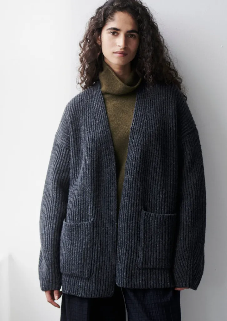 TOAST Ribbed Wool Knitted Cardigan-Women Knitwear