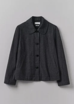 TOAST Seersucker Check Round Collar Jacket-Women Coats & Jackets