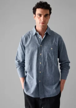 TOAST Selvedge Cotton Chambray Shirt- Shirts