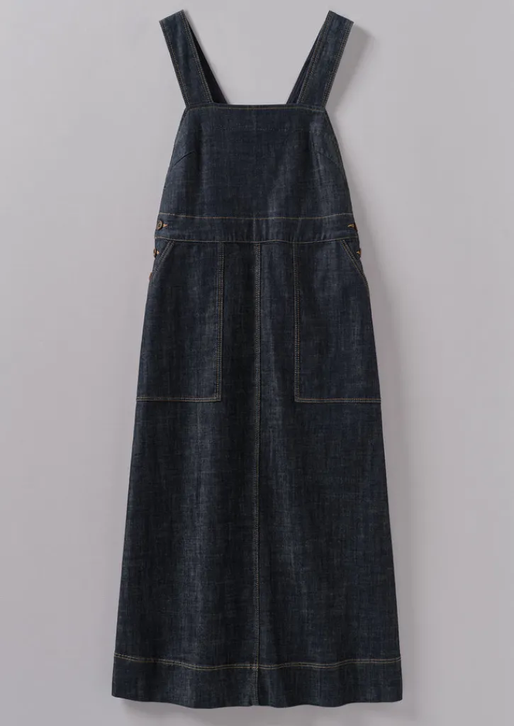 TOAST Side Button Denim Pinafore Dress-Women Denim|Dresses