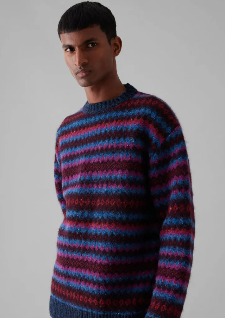 TOAST Soundwave Jacquard Crew Neck Sweater- Knitwear