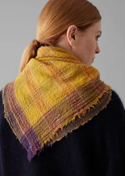 TOAST Stellar Boiled Wool Check Scarf-Women Hats, Scarves & Gloves
