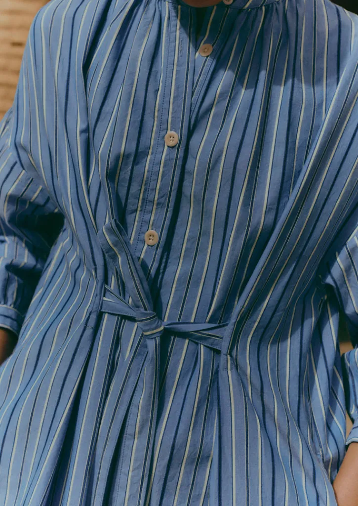 TOAST Stripe Poplin Gathered Dress-Women Dresses