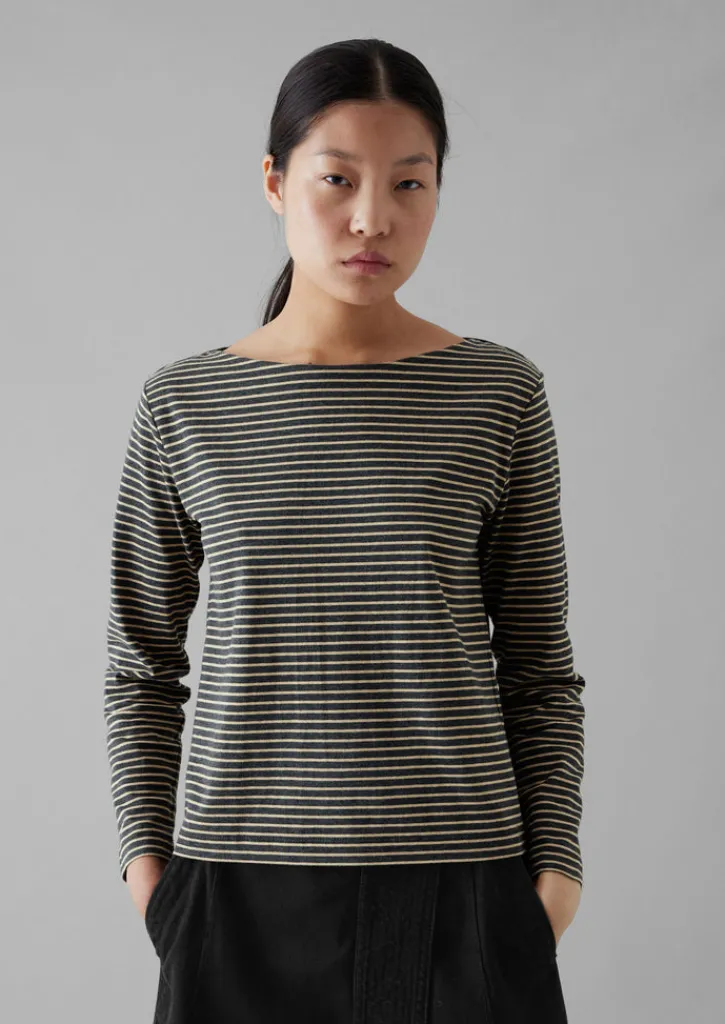 TOAST Stripe Soft Cotton Long Sleeve Tee-Women Jersey|Tops & Tees