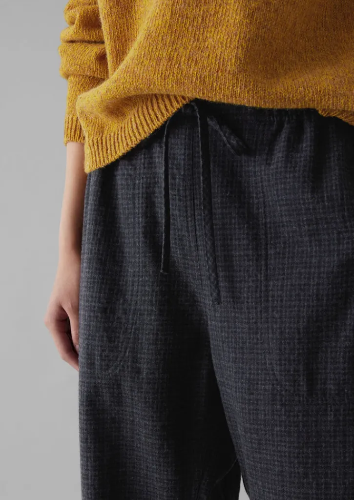 TOAST Suki Wool Cotton Seersucker Check Trousers-Women Trousers