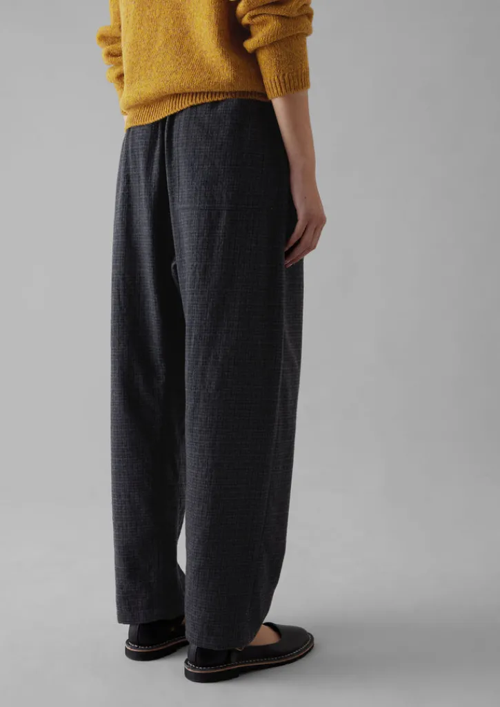 TOAST Suki Wool Cotton Seersucker Check Trousers-Women Trousers