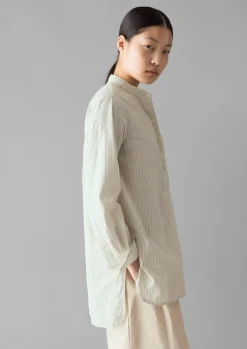TOAST Taro Stripe Cotton Poplin Shirt-Women Shirts|Tops & Tees
