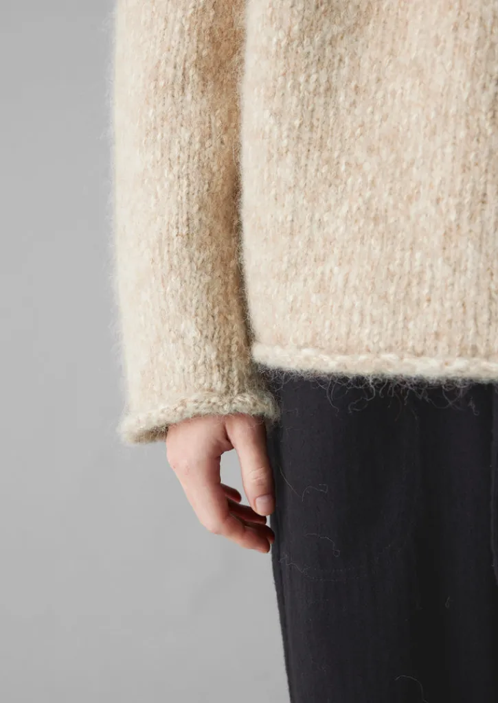 TOAST Textured Cotton Alpaca Sweater-Women Jersey|Loungewear
