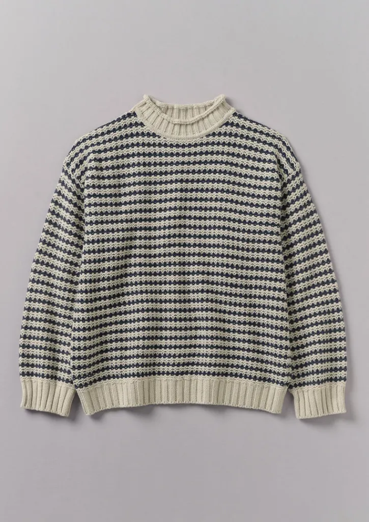 TOAST Tucking Stripe Wool Cotton Sweater- Knitwear