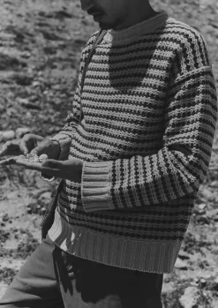 TOAST Tucking Stripe Wool Cotton Sweater- Knitwear