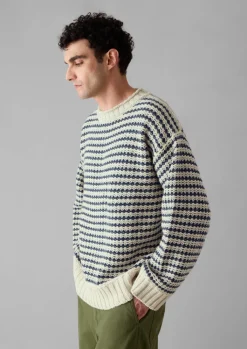 TOAST Tucking Stripe Wool Cotton Sweater- Knitwear