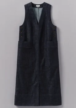 TOAST V-Neck Denim Pinafore Dress-Women Denim|Workwear