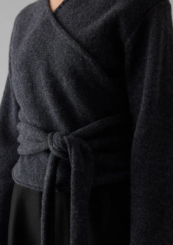 TOAST V-Neck Wool Wrap Cardigan-Women Knitwear