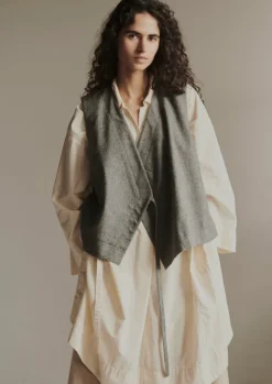 TOAST Wool Flannel Sleeveless Jacket-Women Coats & Jackets